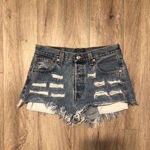 Levi’s 501 Distressed Denim Shorts